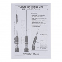 Antena CB Sirio Turbo 3000PL Blue Line Cod 2202405.41 fara cablu