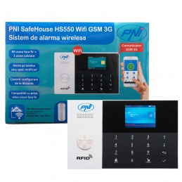Sistem de alarma wireless PNI SafeHouse HS550 Wifi GSM 3G cu monitorizare si alerta prin Internet