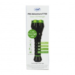 Lanterna PNI Adventure F750 Green Light din aluminiu, LED 10W, 500 lm, pana la 850 m, IP44, acumulator 4000mAh inclus, i