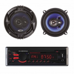 Pachet Radio MP3 player auto PNI Clementine 8440 4x45W USB SD AUX 12V cu Set 2 Difuzoare auto coaxiale PNI HiFi500