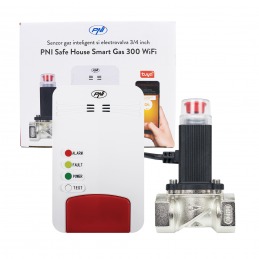 Kit senzor gaz inteligent si electrovalva PNI Safe House Smart Gas 300 WiFi cu alertare sonora