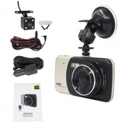 Camera Video Auto Dubla Novatek T810 FullHD Functia WDR Ecran IPS 4inch