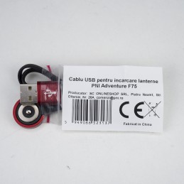 Cablu USB pentru incarcare lanterne PNI Adventure F75, cu contact magnetic, lungime 50 cm