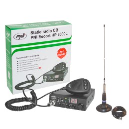 Kit Statie radio CB PNI ESCORT HP 8000L ASQ + Antena CB PNI ML160 cu magnet